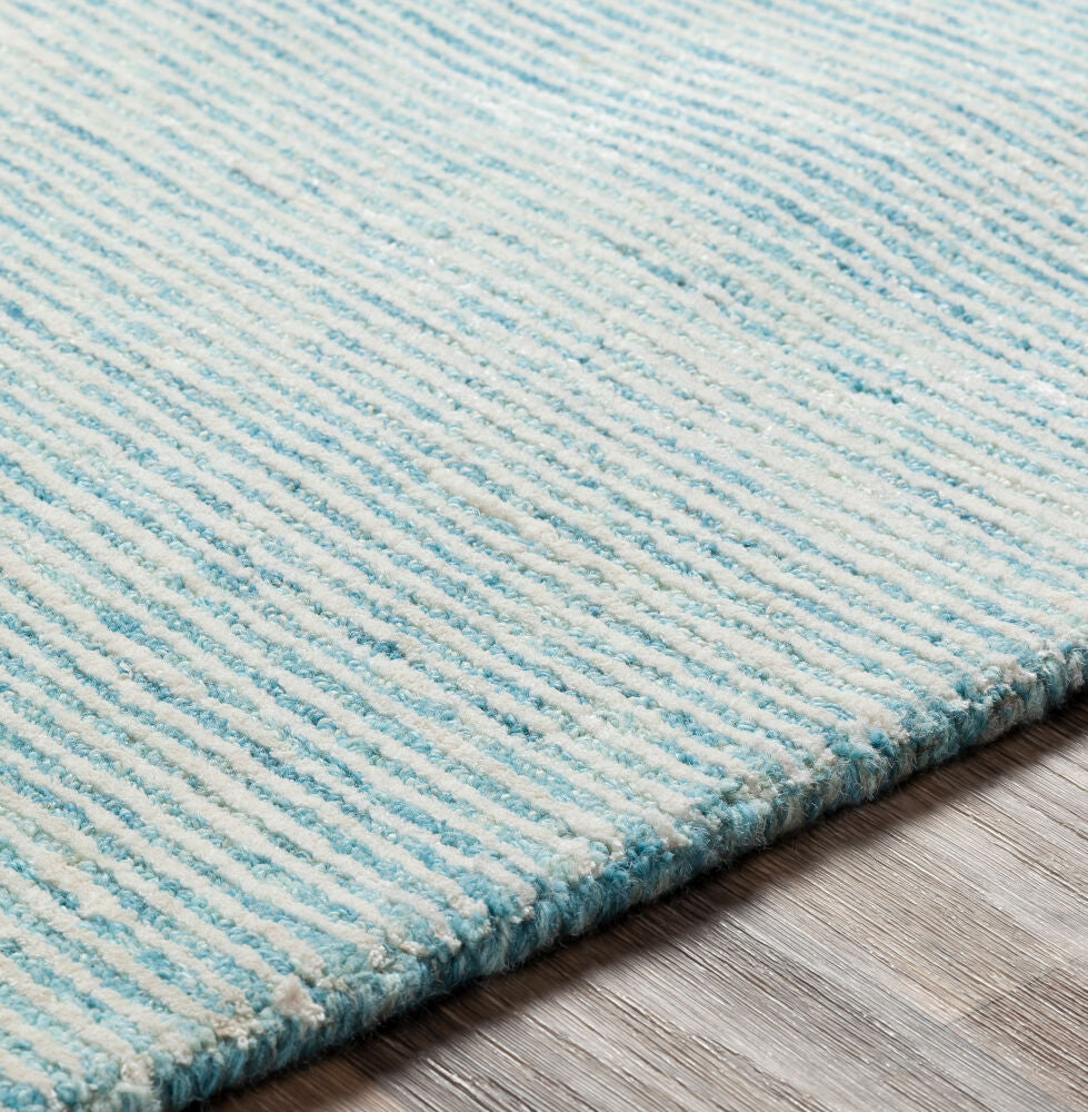 Strada Aqua/Ice Blue Handmade Rug - texture