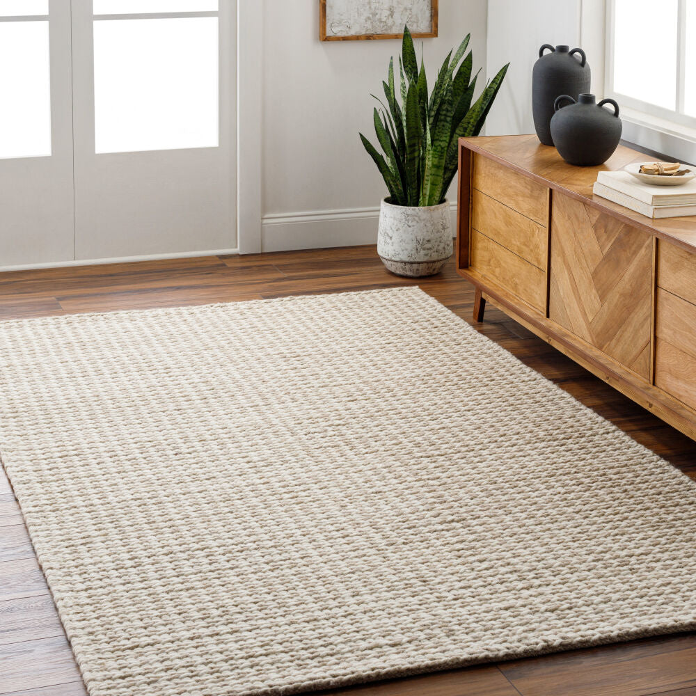 Sundance Ivory/Tan Handmade Rug - roomscene
