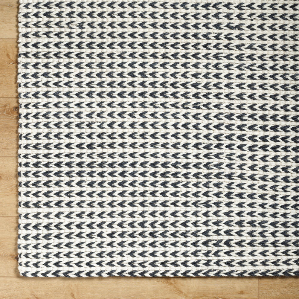 Sundance Black/Ivory Handmade Rug - overhead