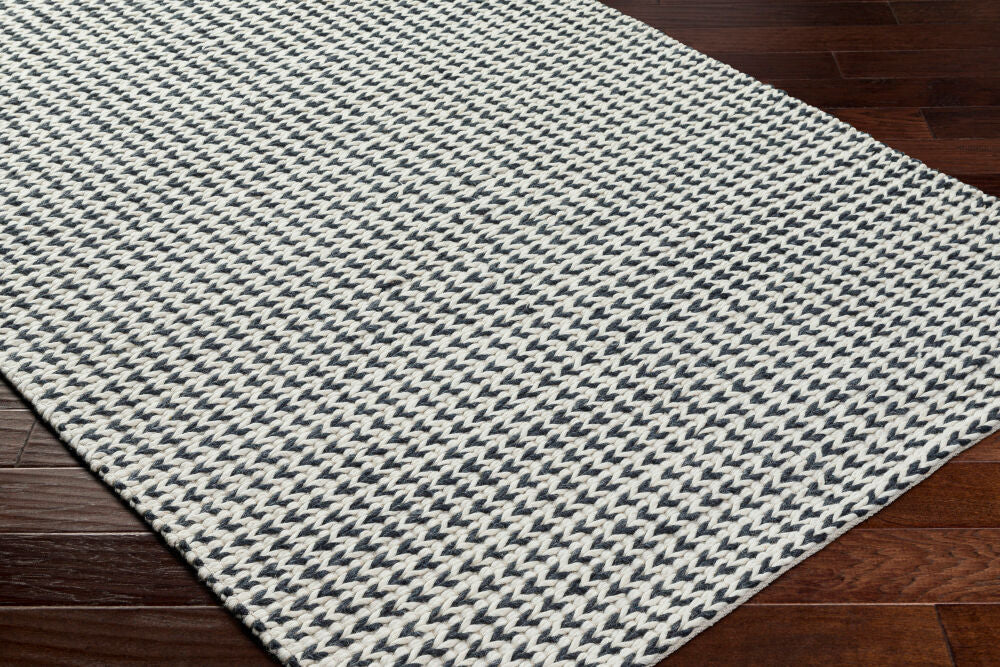 Sundance Black/Ivory Handmade Rug - corner