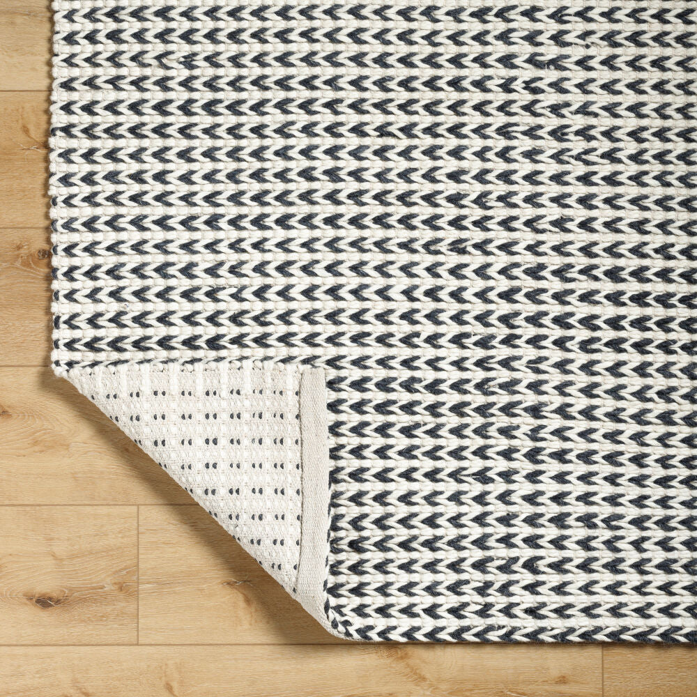Sundance Black/Ivory Handmade Rug - fold