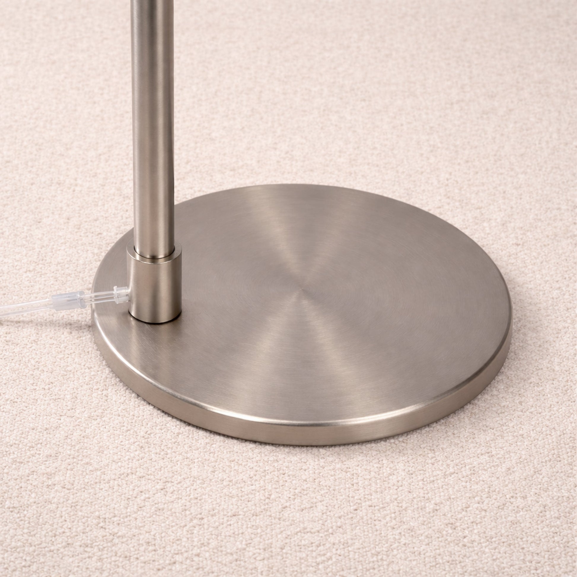 Serene Floor Lamp | Brushed Nickel and White Linen Shade