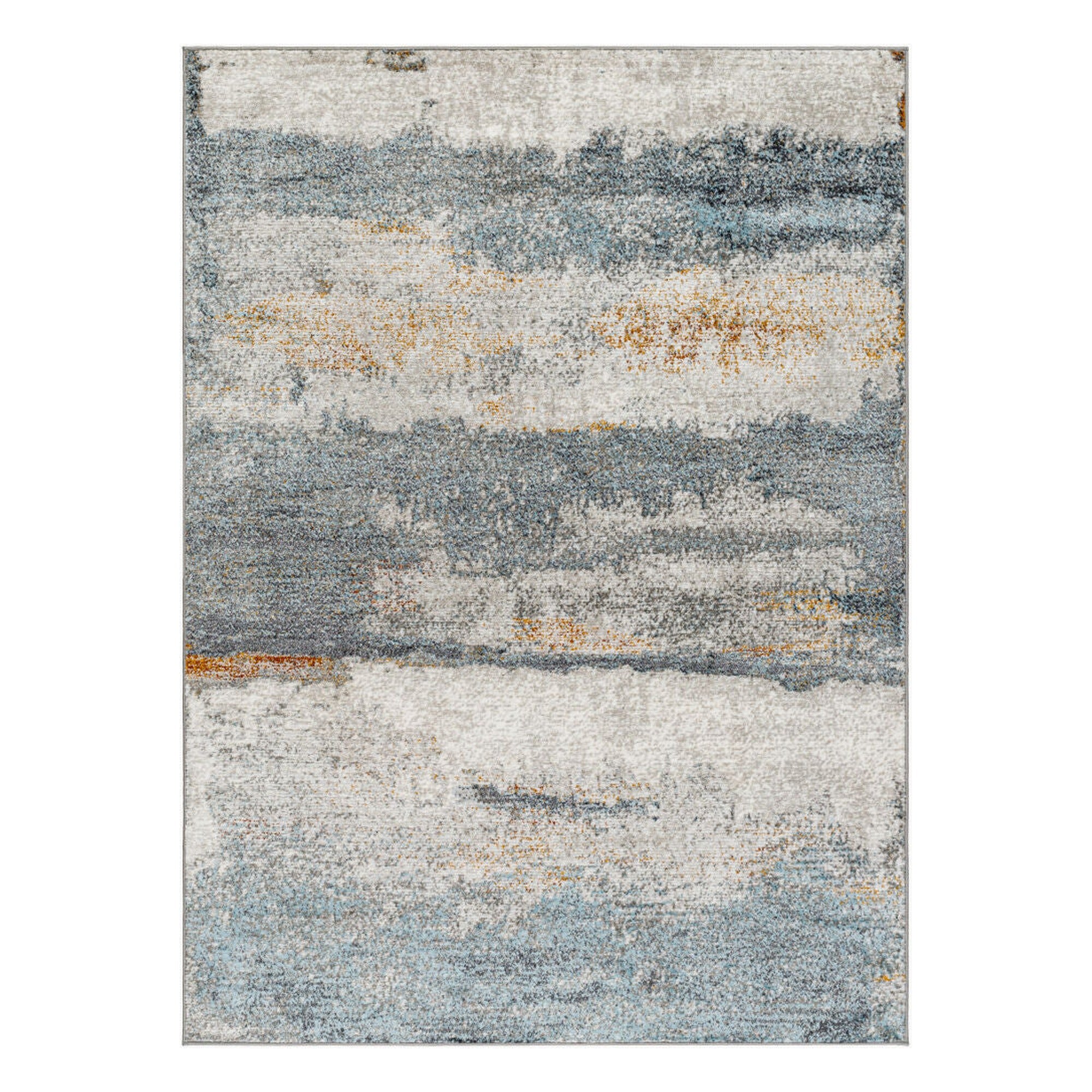 San Francisco Black/Rust Machine Woven Rug SFO-2301 - 5'3" x 7'