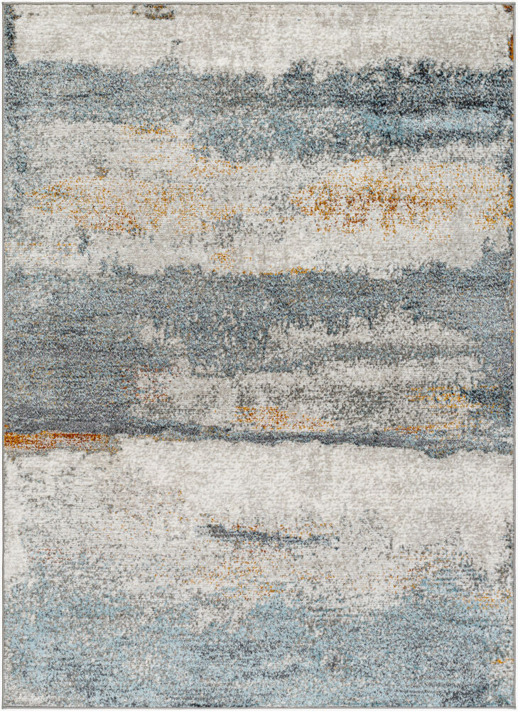 San Francisco Black/Rust Machine Woven Rug SFO-2301 - 5'3" x 7'