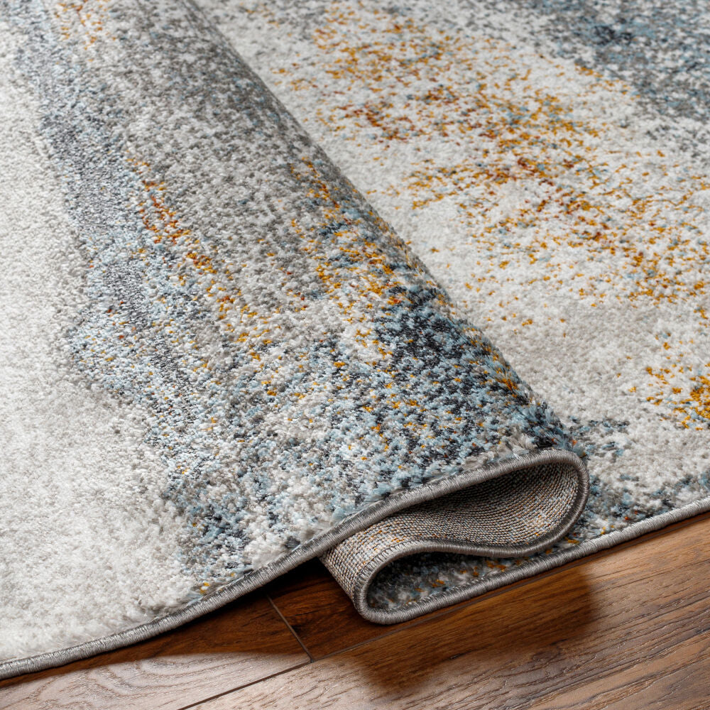 San Francisco Black/Rust Machine Woven Rug SFO-2301 - fold