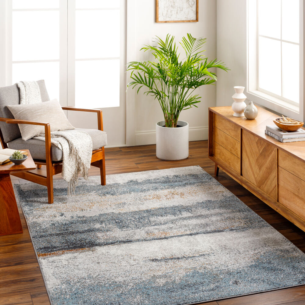 San Francisco Black/Rust Machine Woven Rug SFO-2301 - roomscene