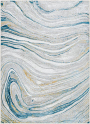 San Francisco Blue/Tan Machine Woven Rug SFO-2303 - 5'3" x 7'