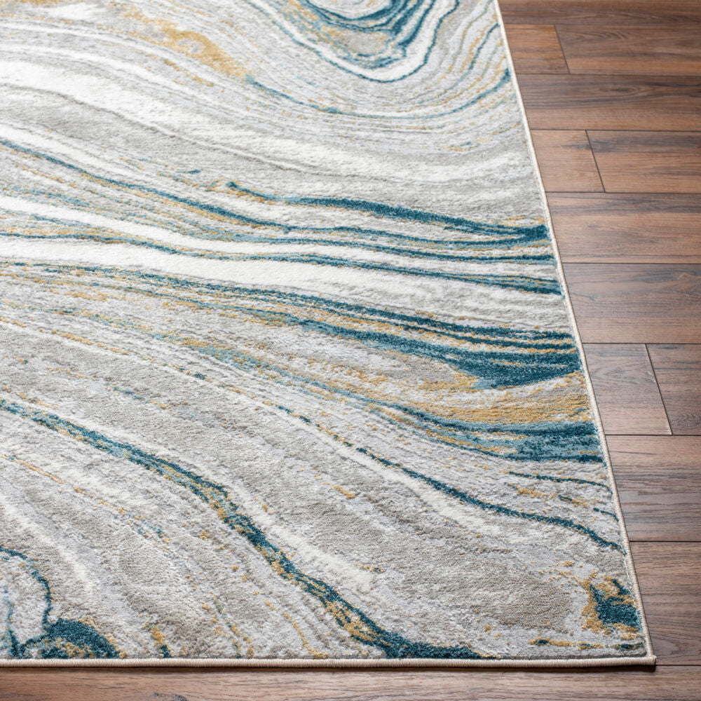 San Francisco Blue/Tan Machine Woven Rug SFO-2303 - front