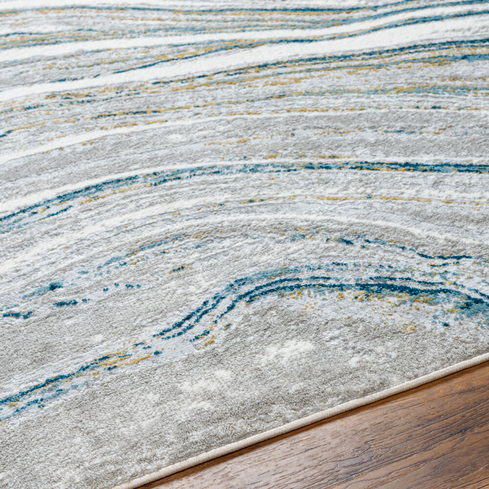 San Francisco Blue/Tan Machine Woven Rug SFO-2303 - texture