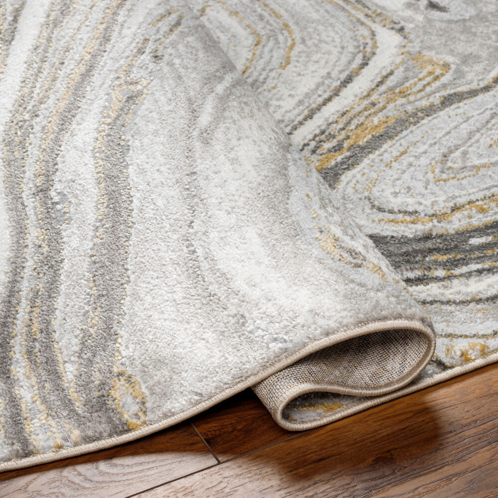 San Francisco Charcoal/Tan Machine Woven Rug - fold