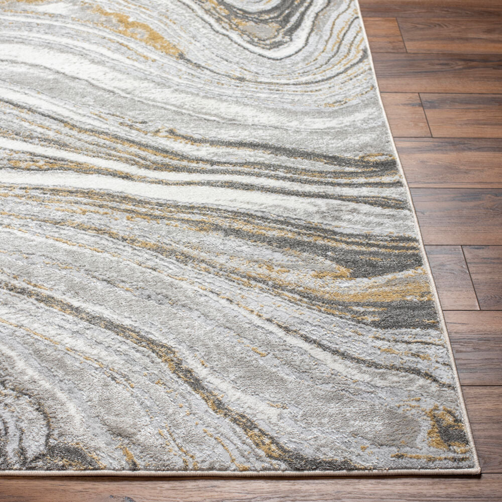 San Francisco Charcoal/Tan Machine Woven Rug - front