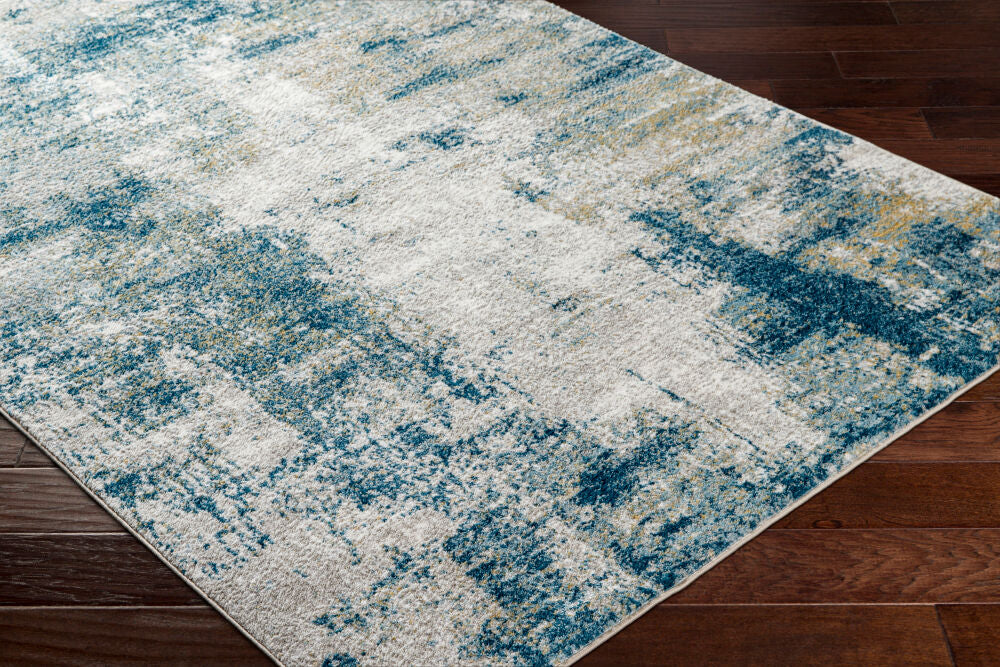San Francisco Blue/Tan Machine Woven Rug SFO-2308 - corner