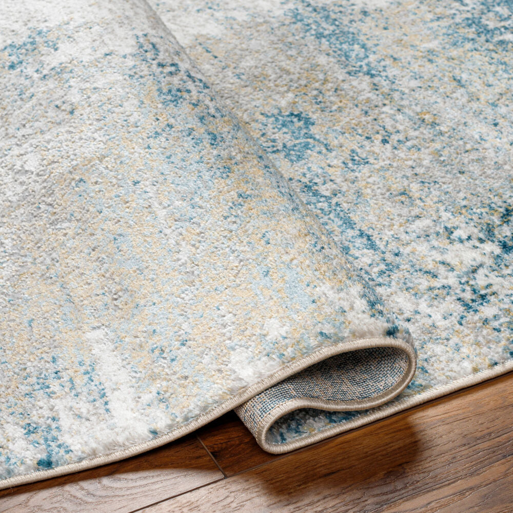 San Francisco Blue/Tan Machine Woven Rug SFO-2308 - fold