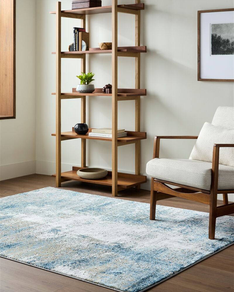 San Francisco Blue/Tan Machine Woven Rug SFO-2308 - roomscene