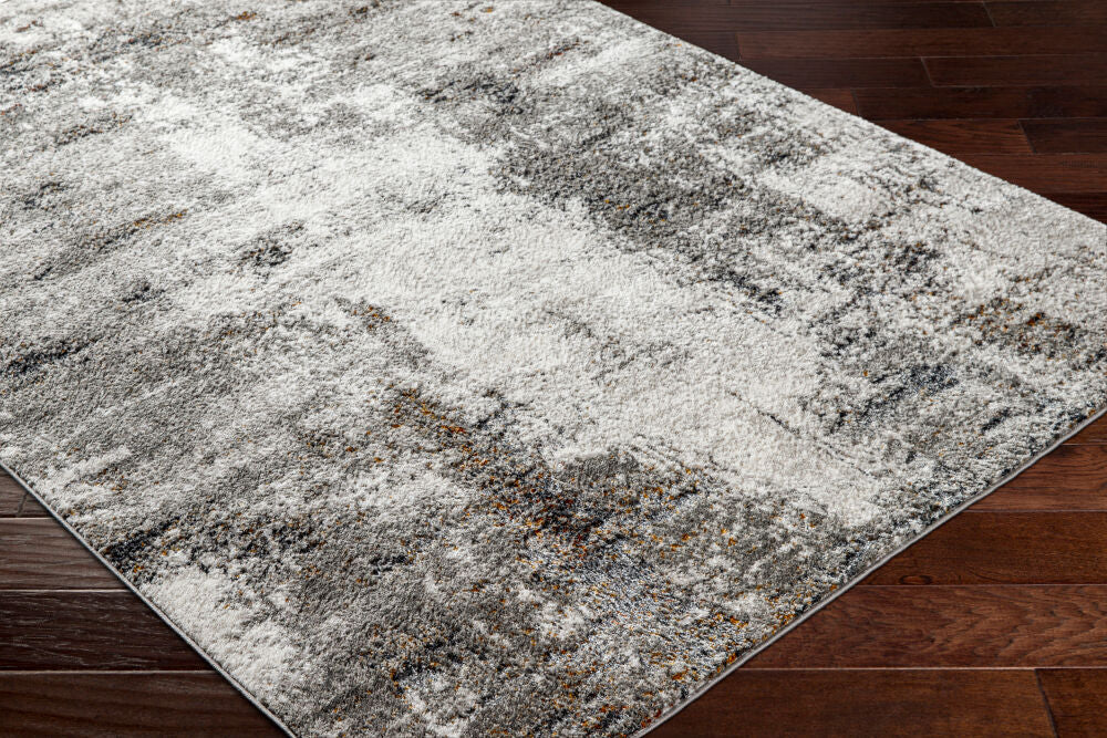 San Francisco Black/Tan Machine Woven Rug - corner