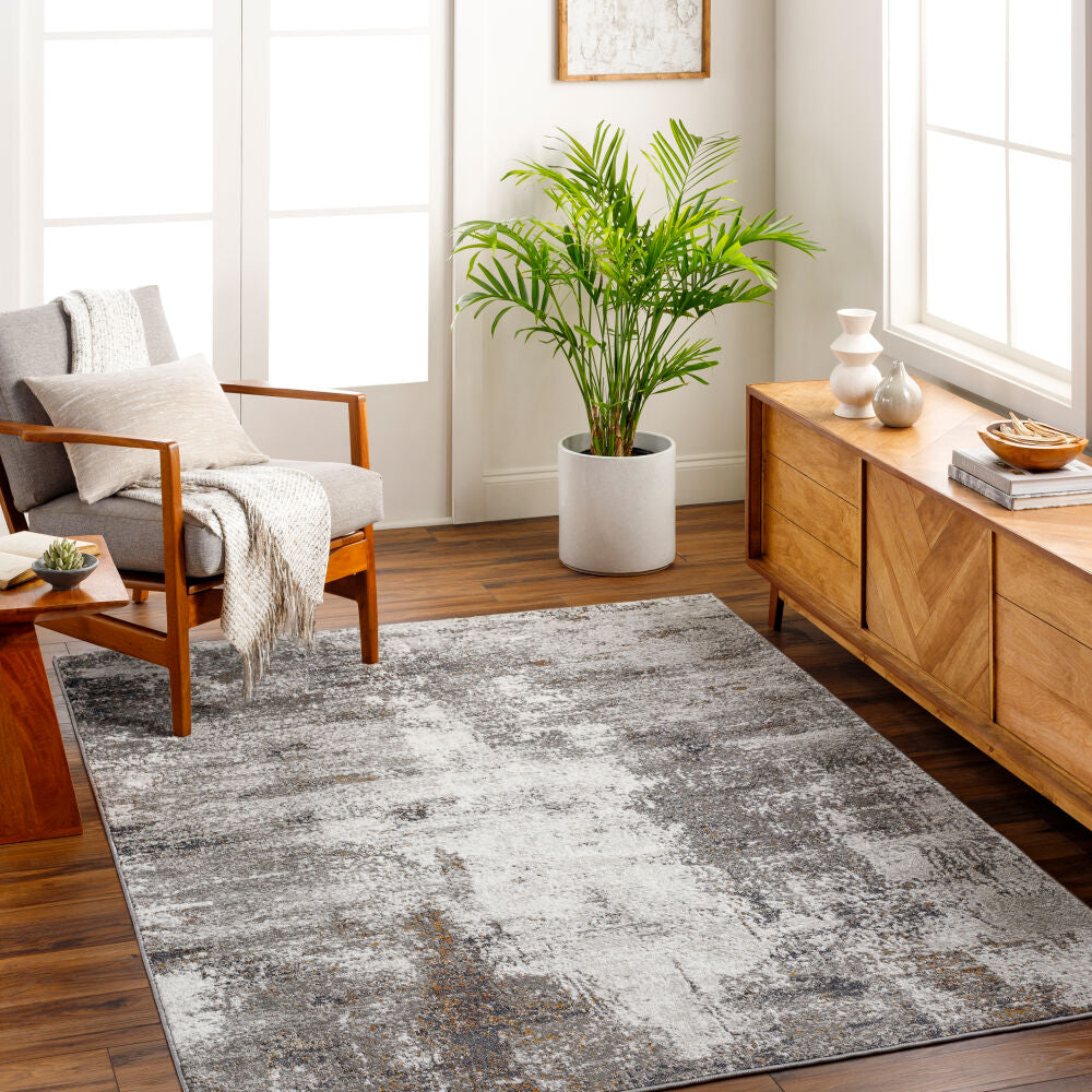 San Francisco Black/Tan Machine Woven Rug - roomscene