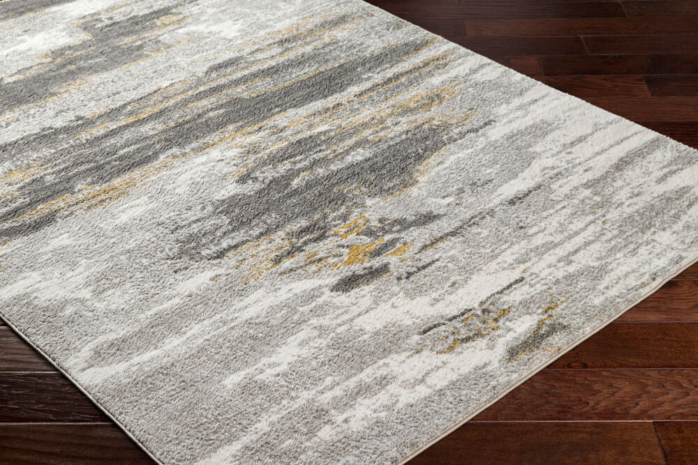 San Francisco Ivory/Tan Machine Woven Rug - corner