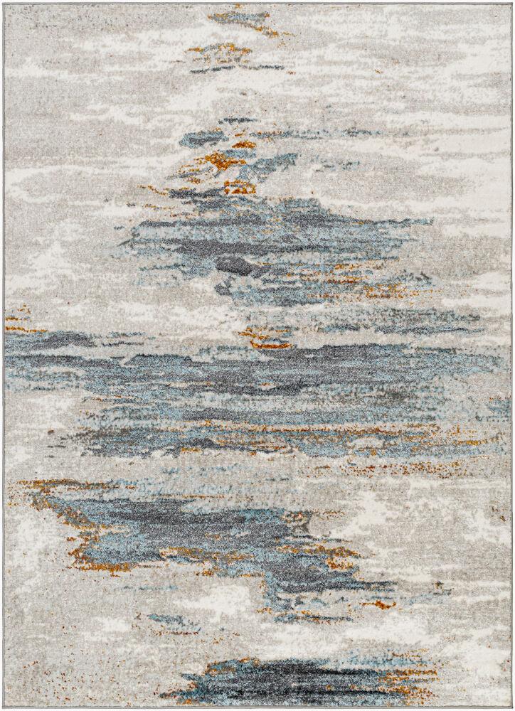 San Francisco Black/Rust Machine Woven Rug SFO-2312 - 5'3" x 7'