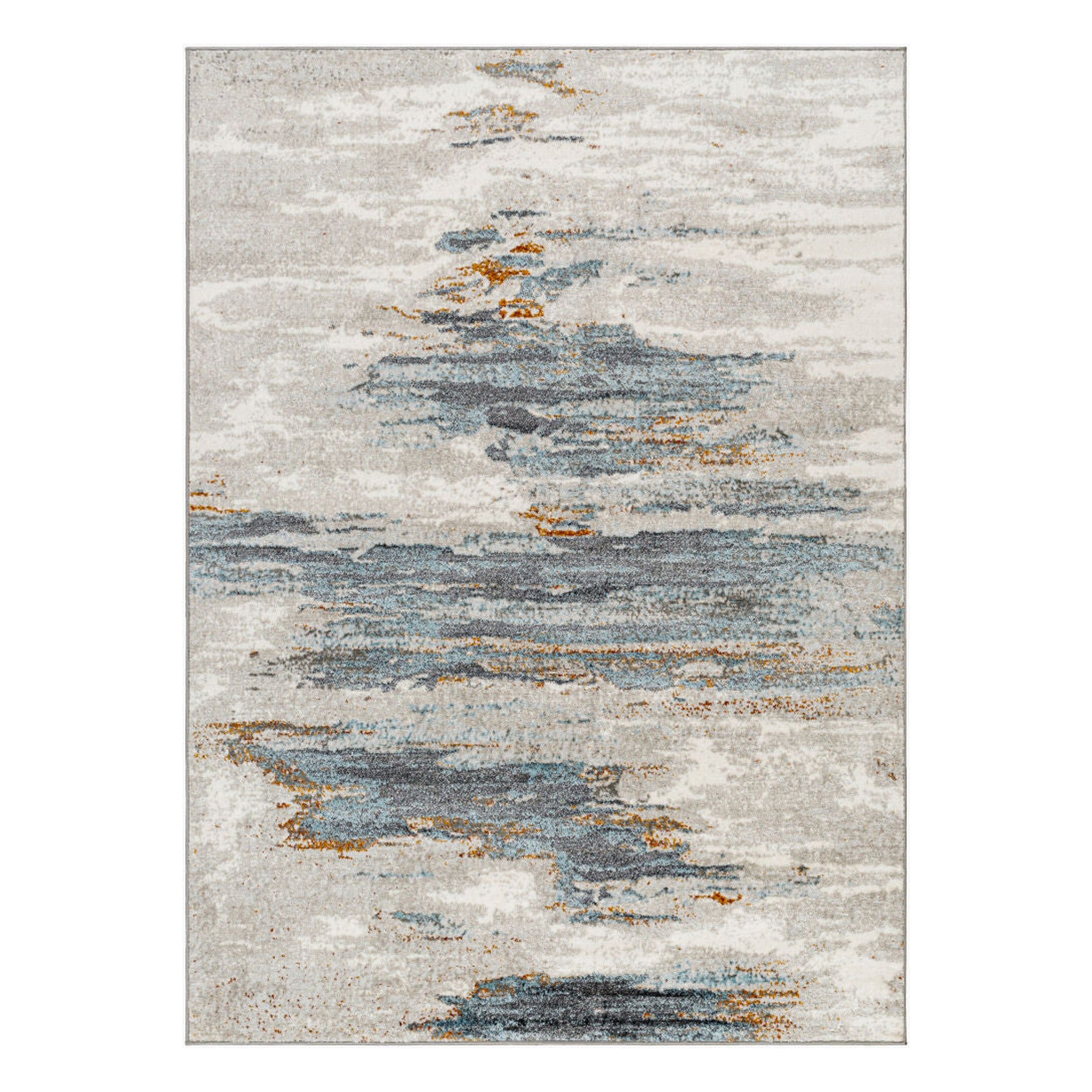 San Francisco Black/Rust Machine Woven Rug SFO-2312 - 5'3" x 7'