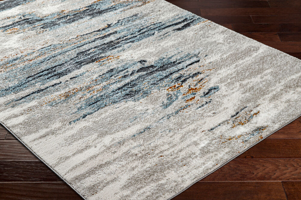 San Francisco Black/Rust Machine Woven Rug SFO-2312 - corner