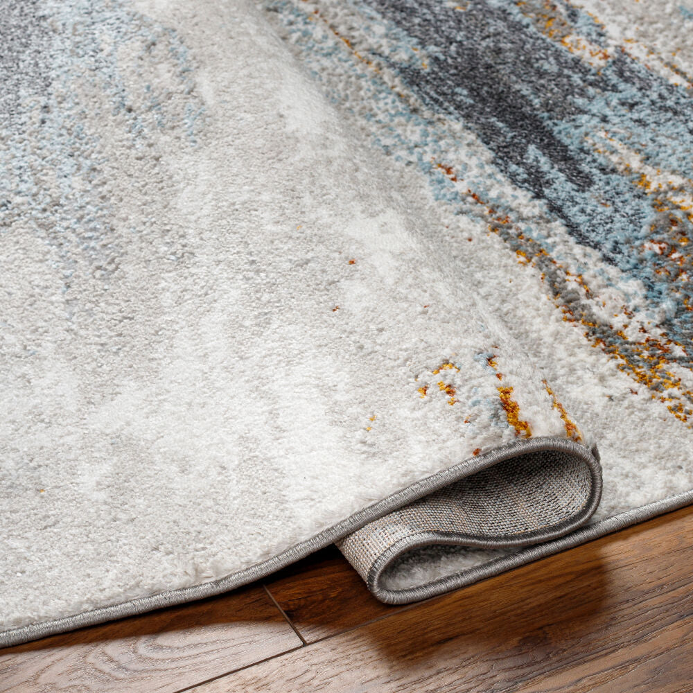 San Francisco Black/Rust Machine Woven Rug SFO-2312 - fold