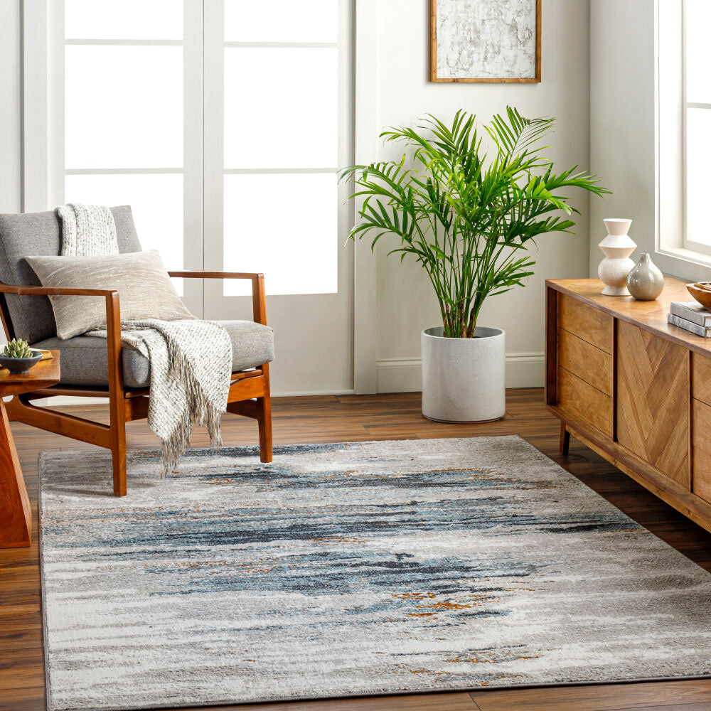San Francisco Black/Rust Machine Woven Rug SFO-2312 - roomscene