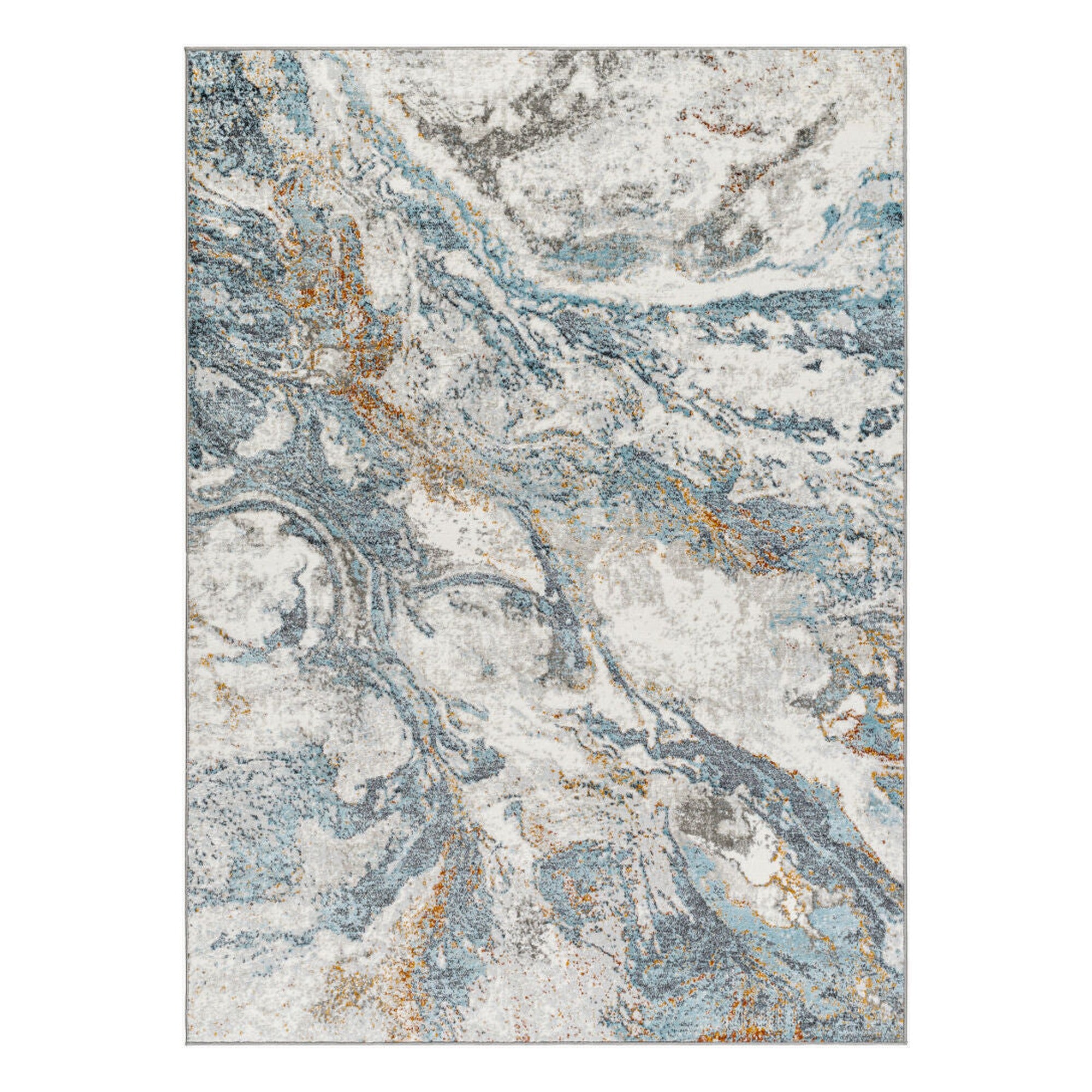 San Francisco Black/Rust Machine Woven Rug SFO-2314 - 5'3" x 7'