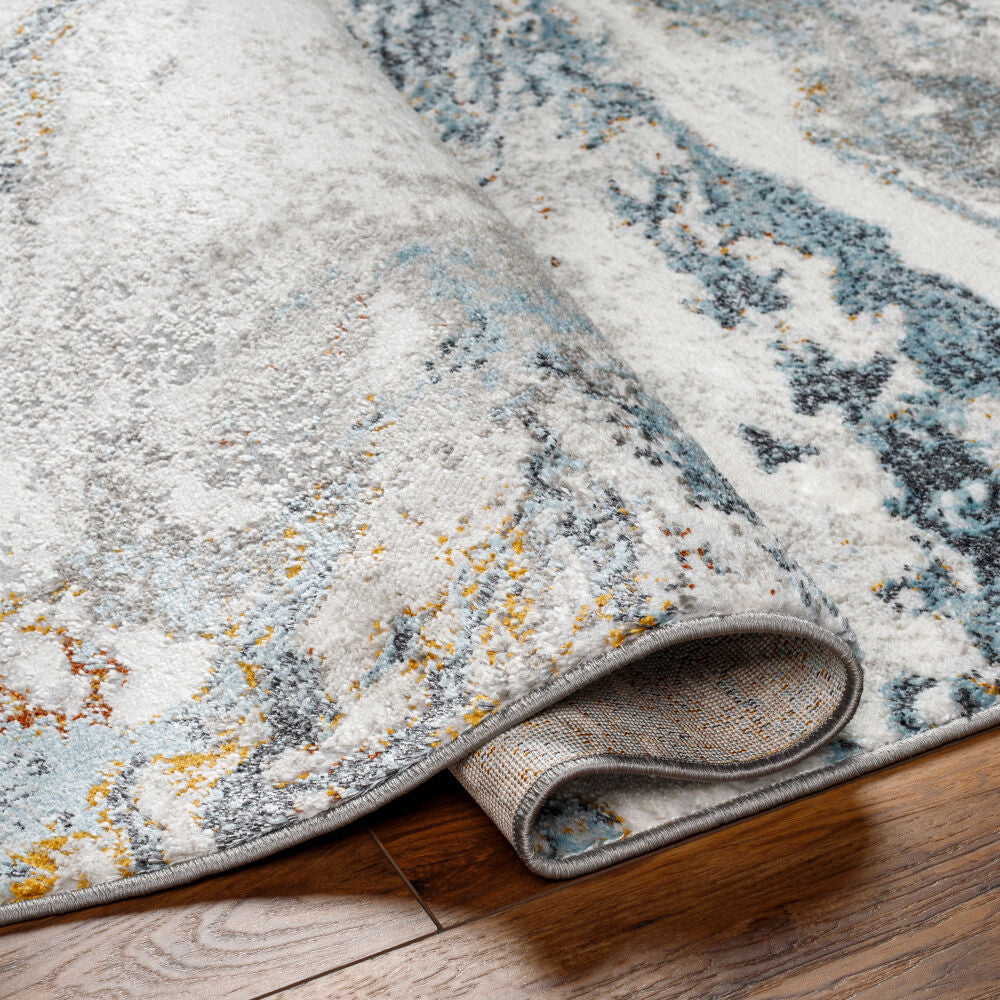 San Francisco Black/Rust Machine Woven Rug SFO-2314 - fold
