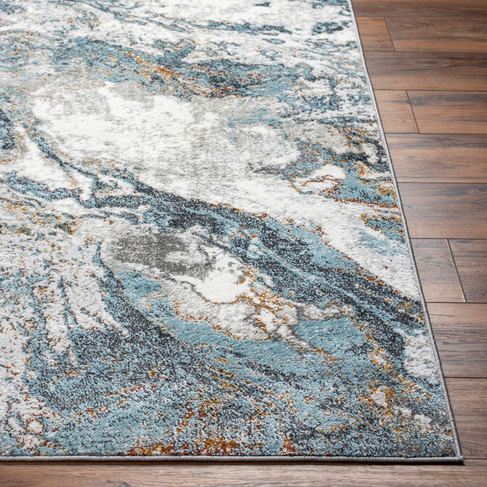 San Francisco Black/Rust Machine Woven Rug SFO-2314 - front