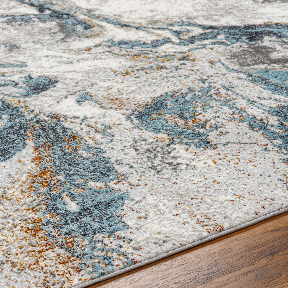 San Francisco Black/Rust Machine Woven Rug SFO-2314 - texture