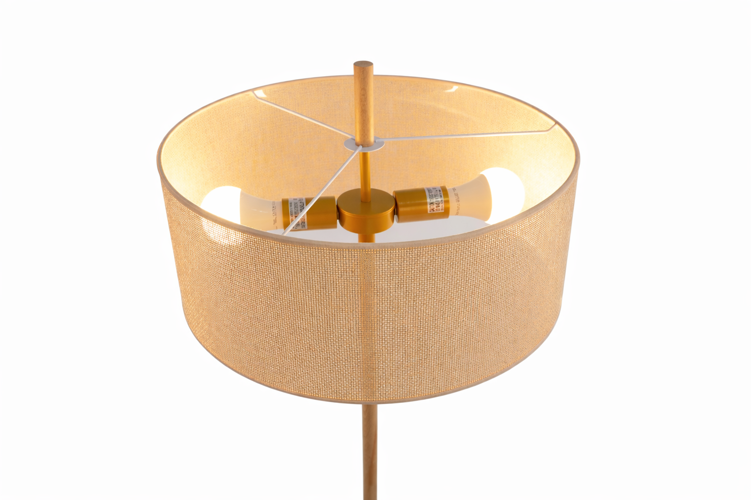 Lirian Floor Lamp | Oak Wood Finish and Natural Linen Shade
