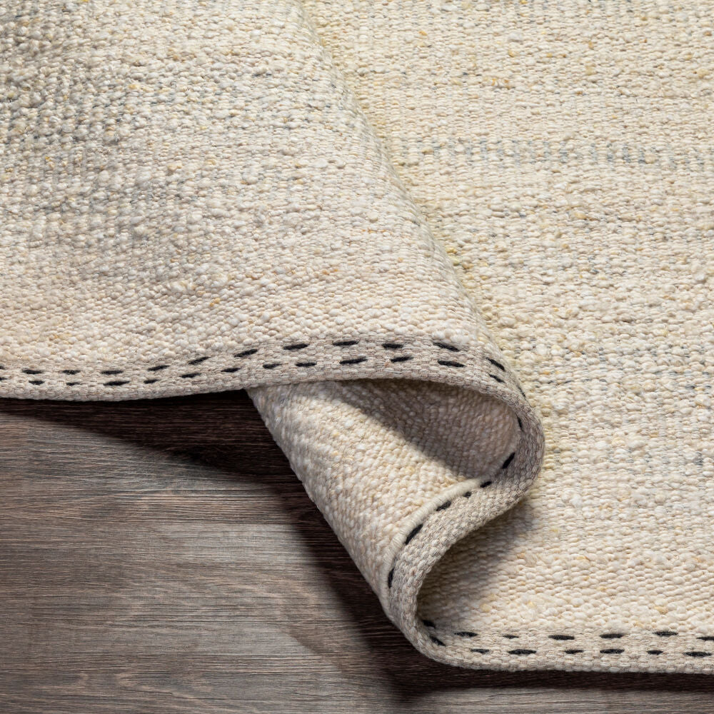 Sadie Charcoal/Light Beige Handmade Rug - fold