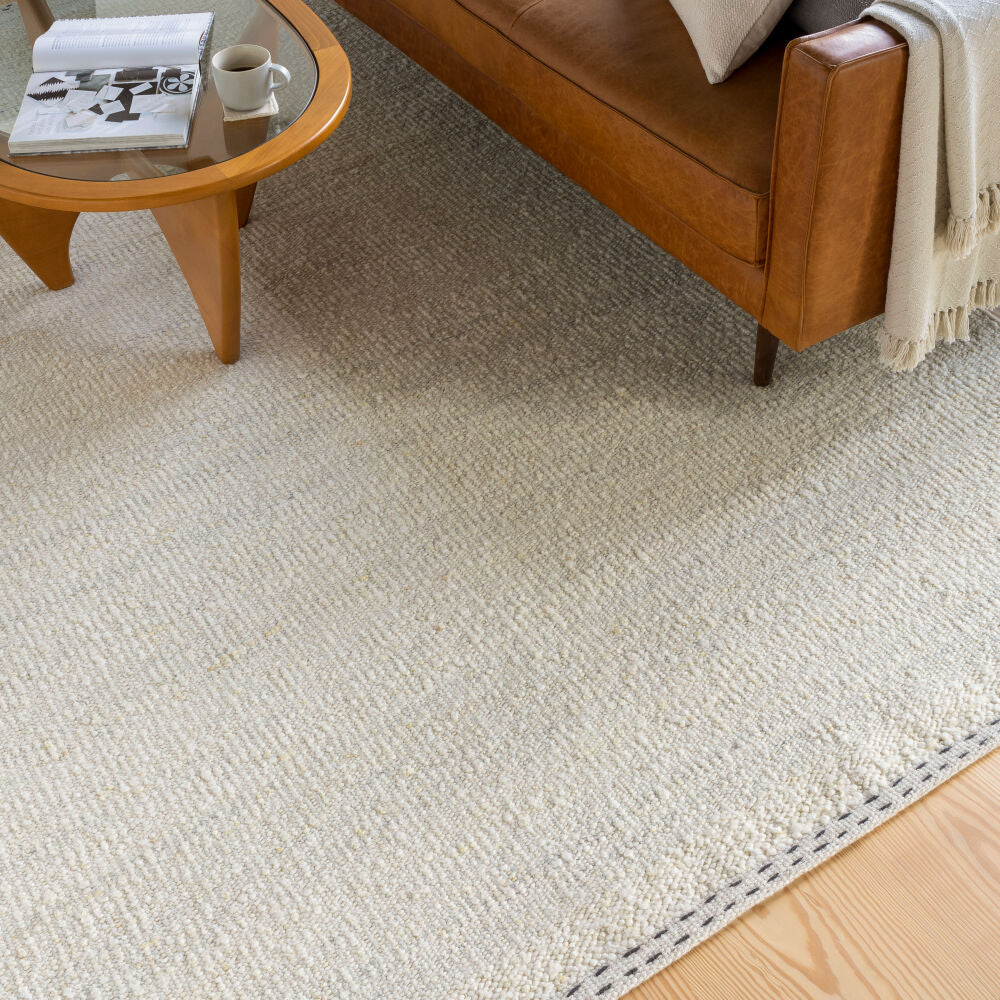 Sadie Charcoal/Light Beige Handmade Rug - roomscene