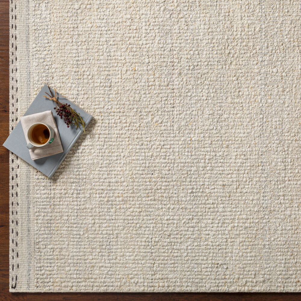 Sadie Charcoal/Light Beige Handmade Rug - styleshot