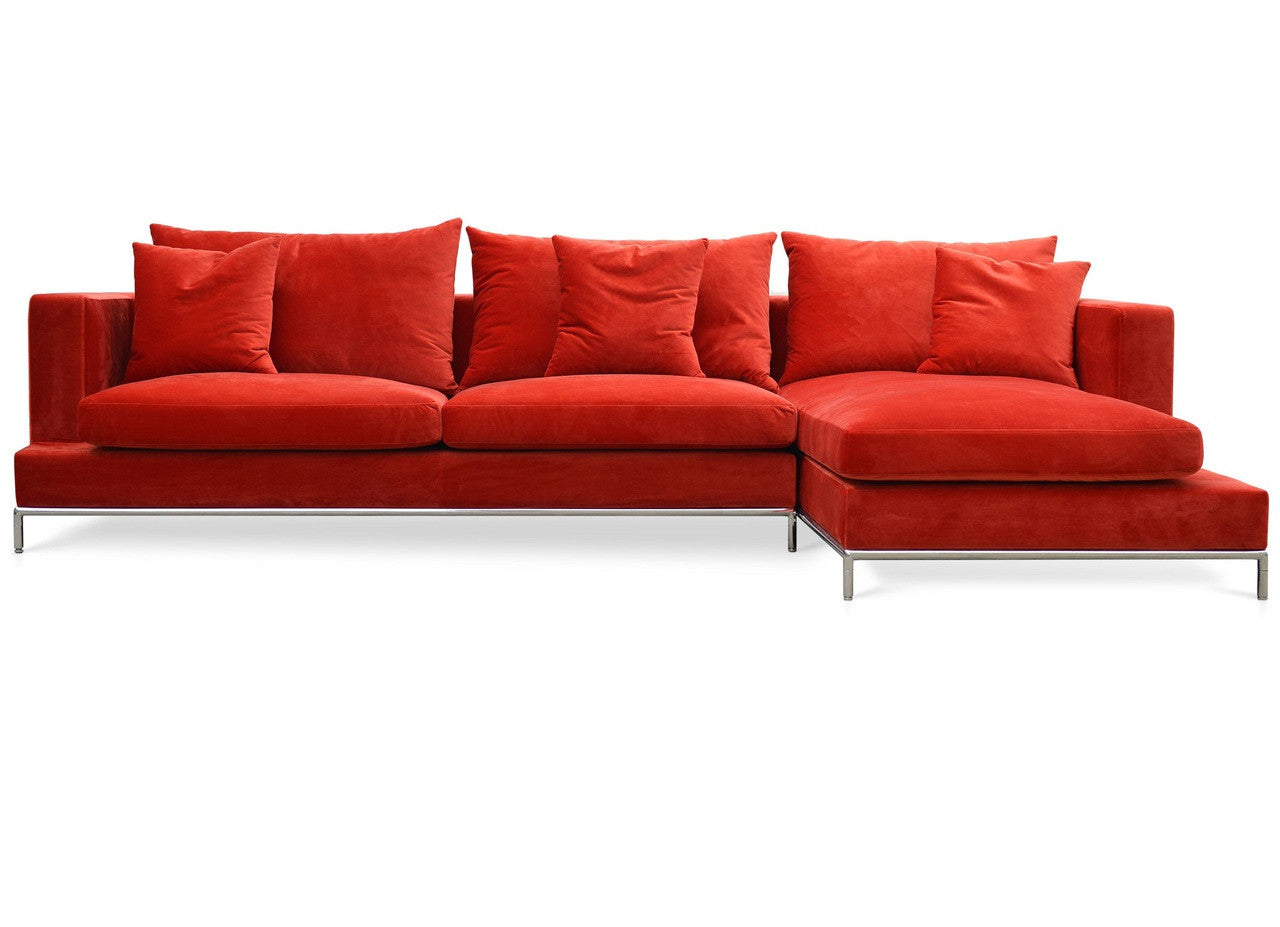 Soho Concept Simena Sectional Sofa  VELVET RED