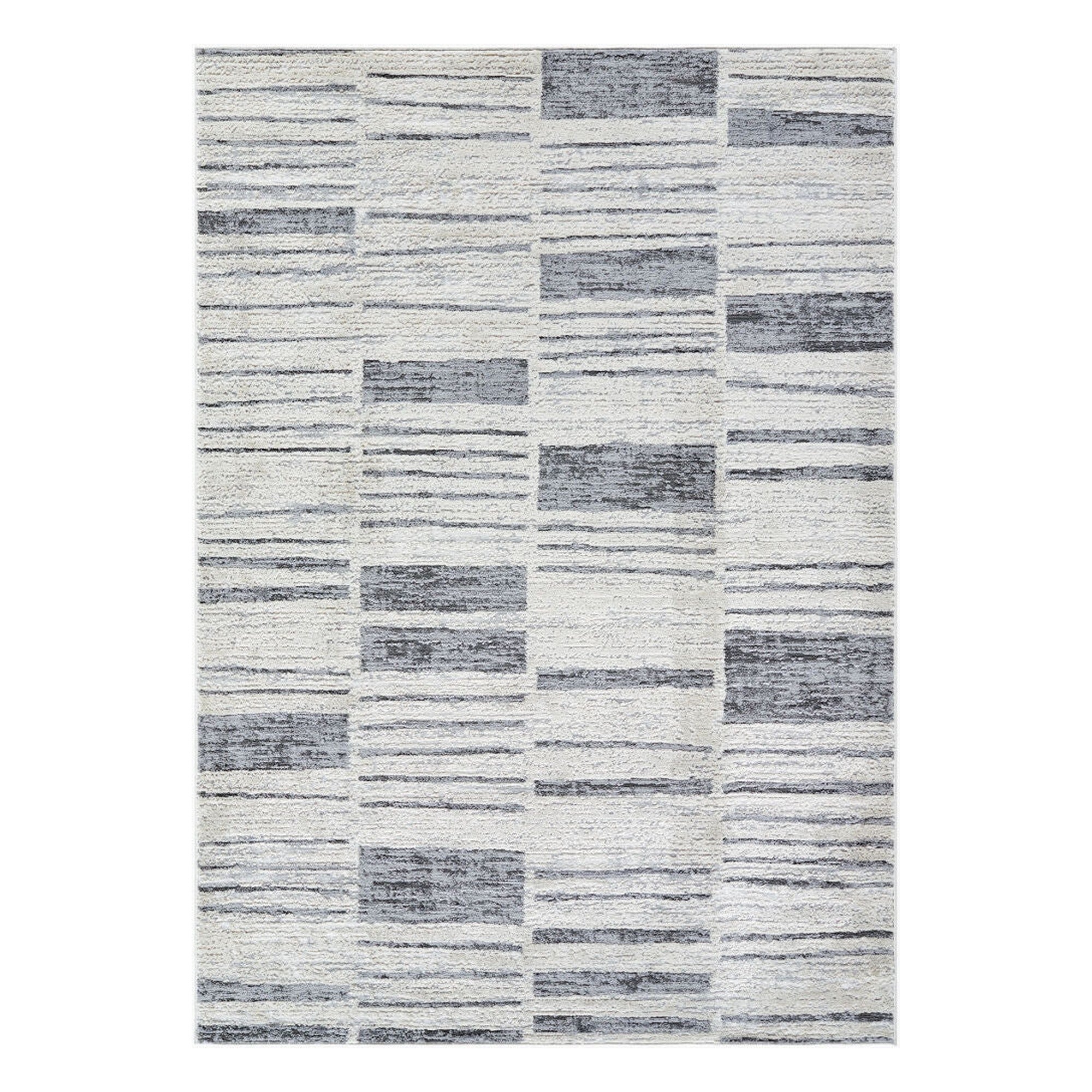 Siyah Gray/White Machine Woven Rug SIY-2311 - 5'3" x 7'