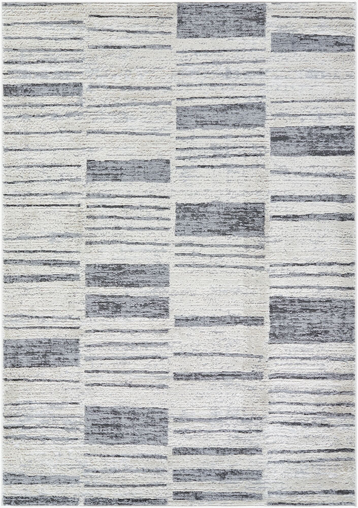 Siyah Gray/White Machine Woven Rug SIY-2311 - 5'3" x 7'