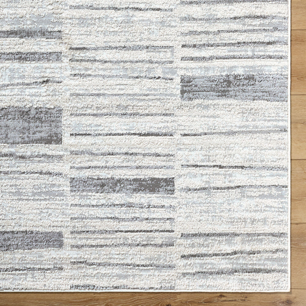Siyah Gray/White Machine Woven Rug SIY-2311 - overhead