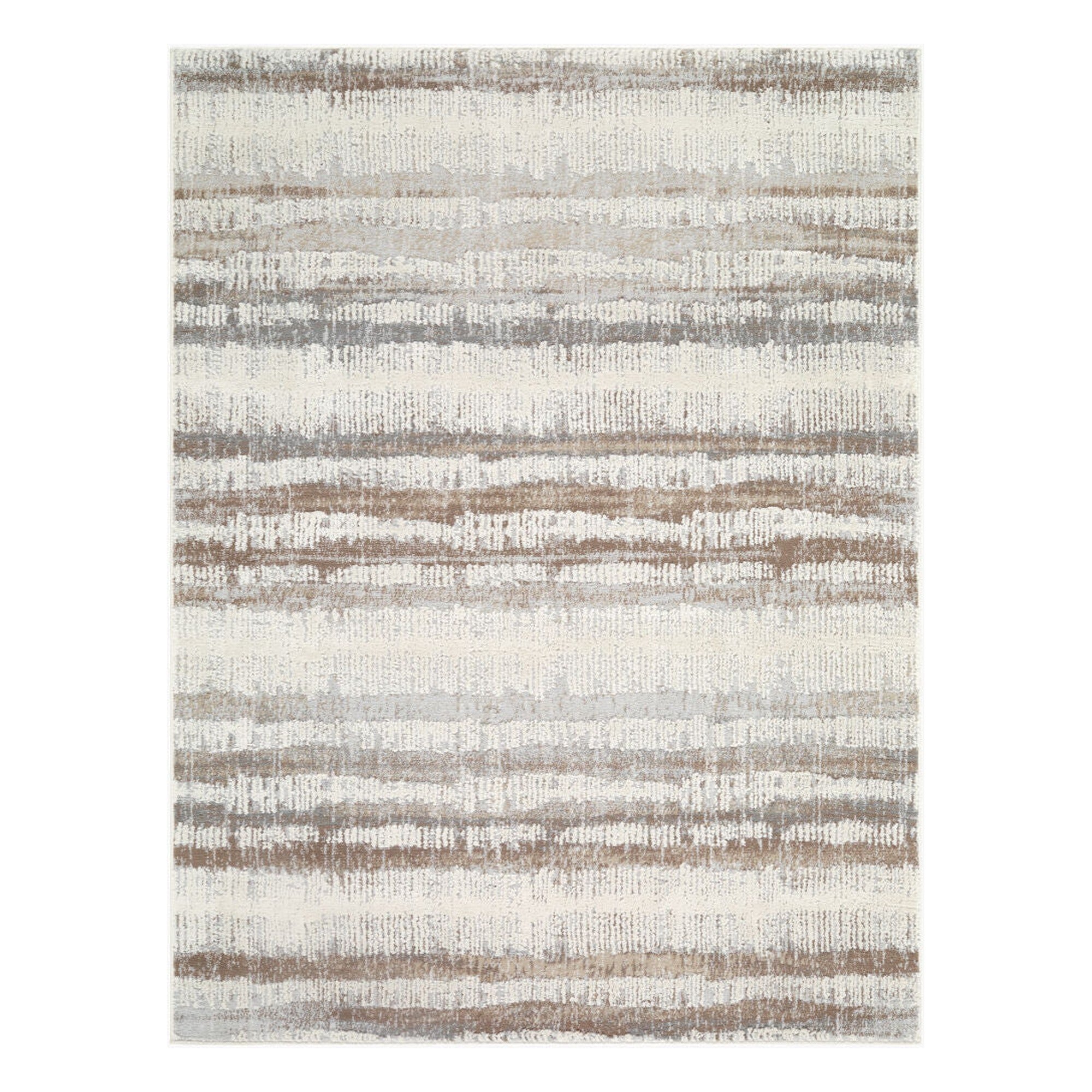Siyah Gray/White Machine Woven Rug SIY-2314 - 5'3" x 7'