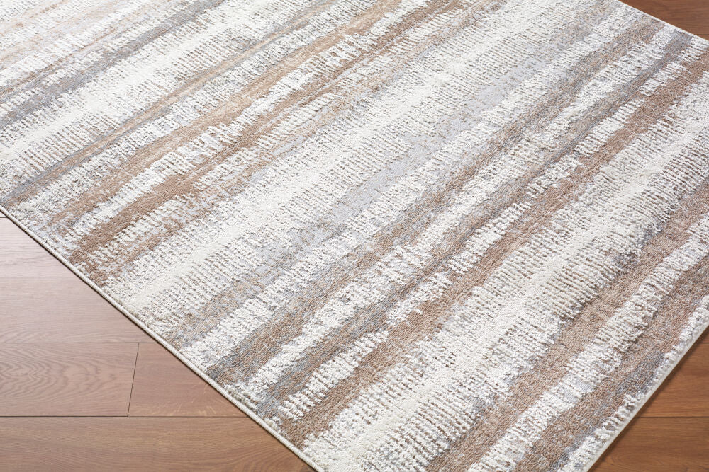 Siyah Gray/White Machine Woven Rug SIY-2314 - corner