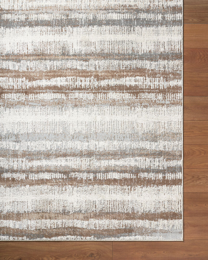 Siyah Gray/White Machine Woven Rug SIY-2314 - overhead