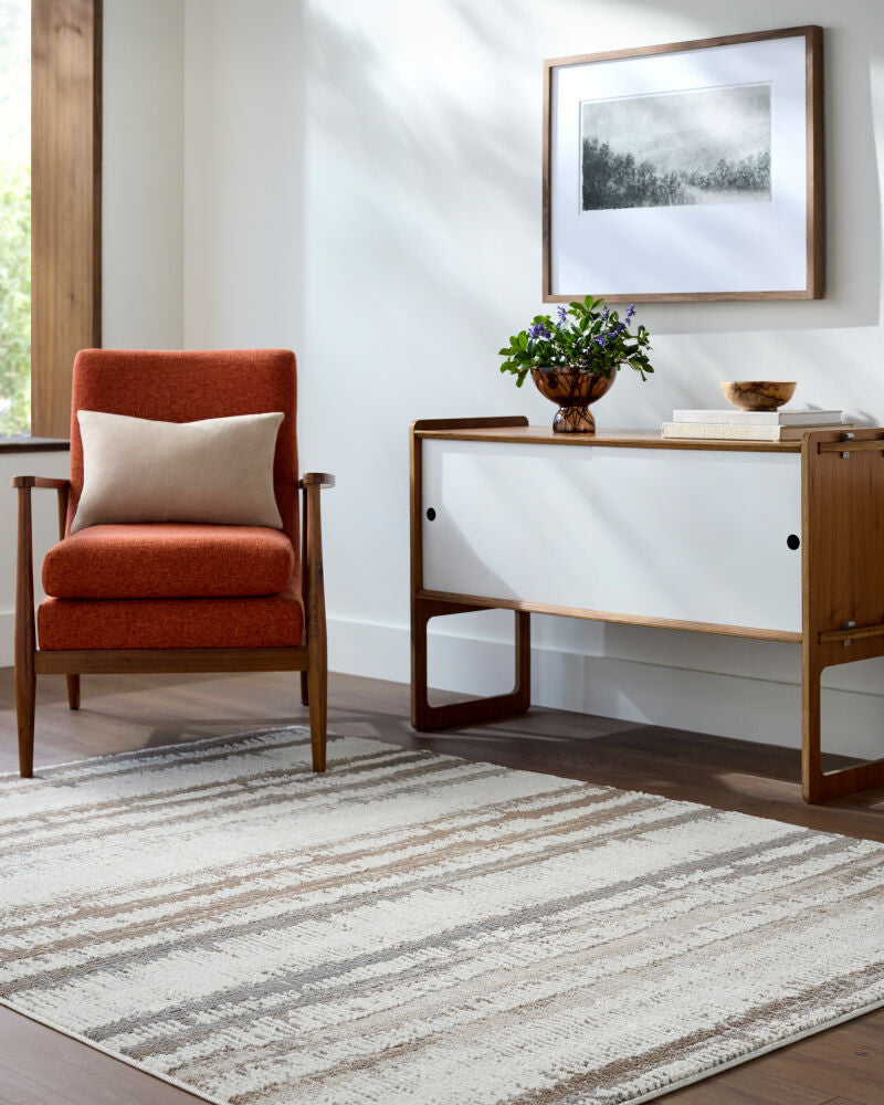 Siyah Gray/White Machine Woven Rug SIY-2314 - roomscene