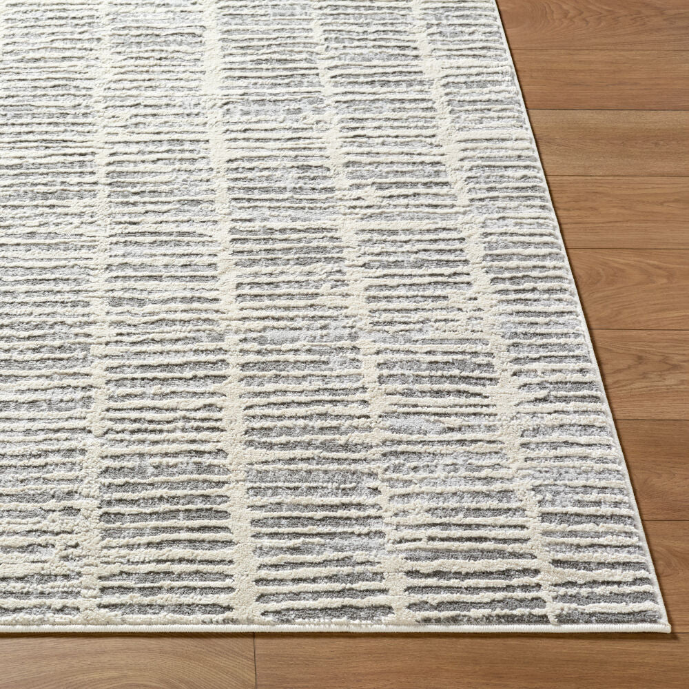 Siyah Gray/White Machine Woven Rug SIY-2316 - front