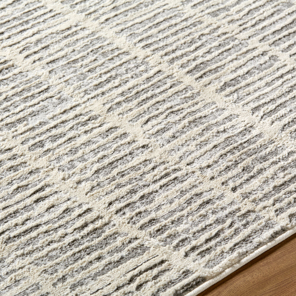 Siyah Gray/White Machine Woven Rug SIY-2316 - texture