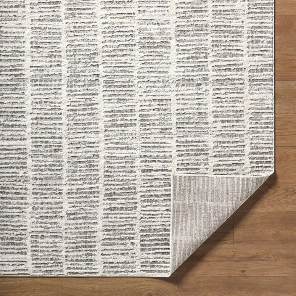 Siyah Gray/White Machine Woven Rug SIY-2316 - fold