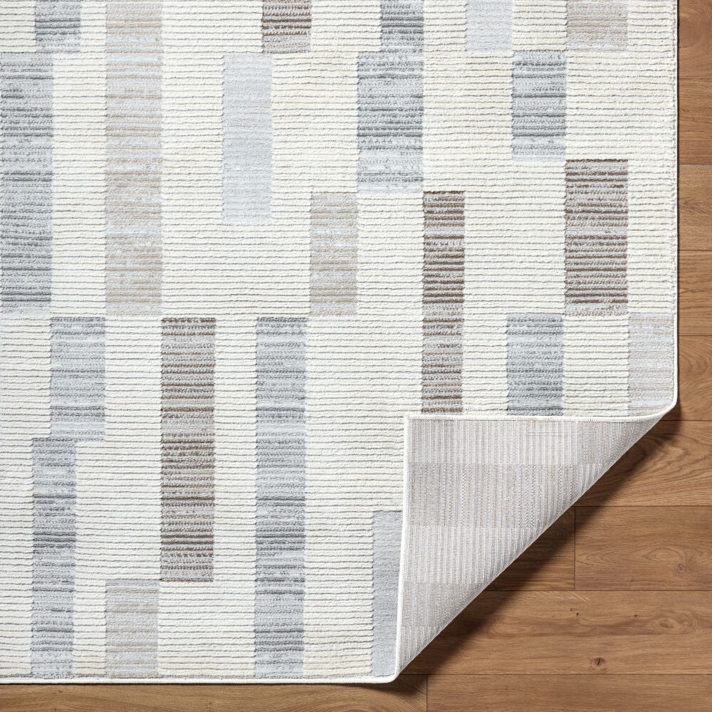 Siyah Gray/White Machine Woven Rug SIY-2318 - fold