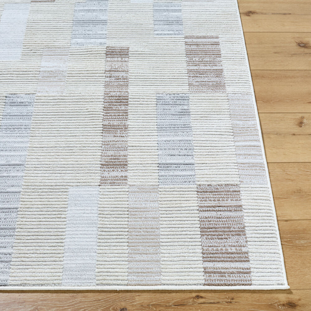 Siyah Gray/White Machine Woven Rug SIY-2318 - front