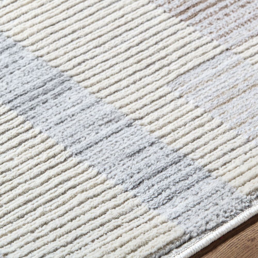 Siyah Gray/White Machine Woven Rug SIY-2318 - texture