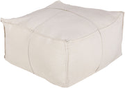 Solid Linen Pouf - 13"H x 24"W x 24"D