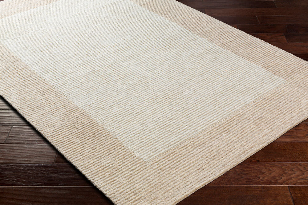 Skylar Beige/Light Beige Handmade Rug - corner
